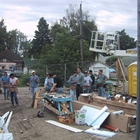 Spending time working for Habitat for Humanity