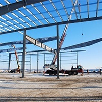 Weatherford Ledcor metal building erection in progress