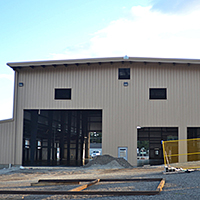 Pre-eng metal building construction in Penicton, BC for Normar.