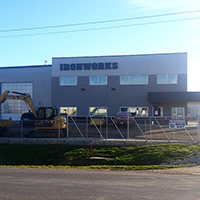 Completed pre-eng metal building in Leduc, AB for Petra Ironworks