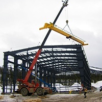 Overhead Crane installation Keno City Yukon Permasteel